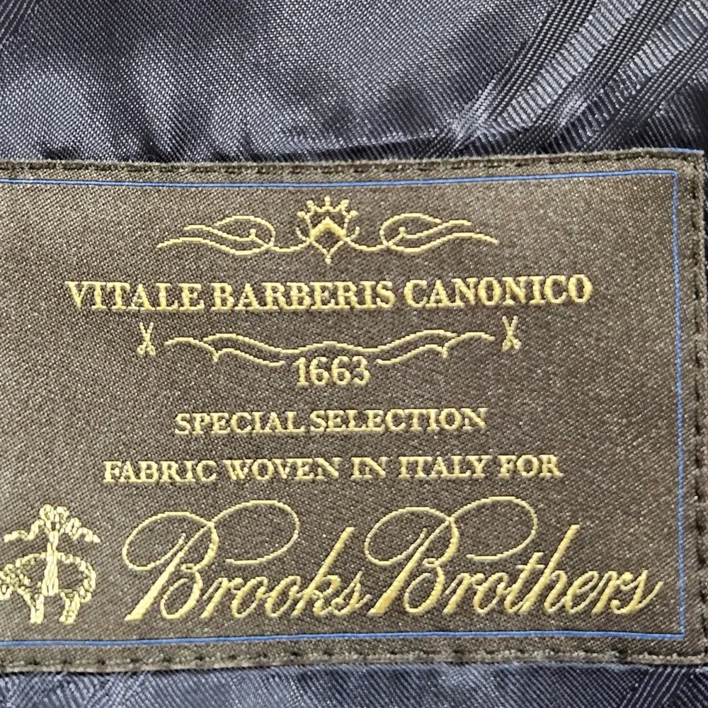 Brooks Brothers Blazer 42S Navy Blue 1818 Regent Wool Vitale Barberis Canonico